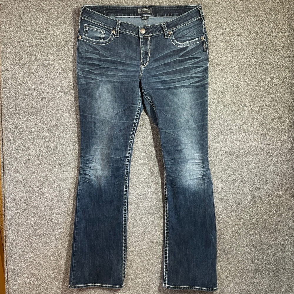 Silver Jeans Co Aiko Bootcut Sz 18 L35 Dark Wash Denim Jeans